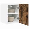 Hanging Cabinet with Door Smoked Oak and White 30 X 31 X 40 Cm