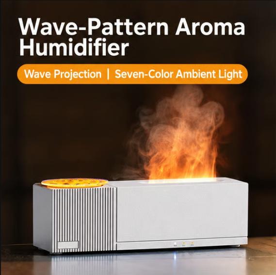 Flammen-Aroma-Diffusor Luftbefeuchter – 7-farbiges LED-Kerzenlicht, 130 ml Ultraschall-Kaltnebel-Ätherisches Öl-Diffusor für Schlafzimmer Büro Schreibtisch
