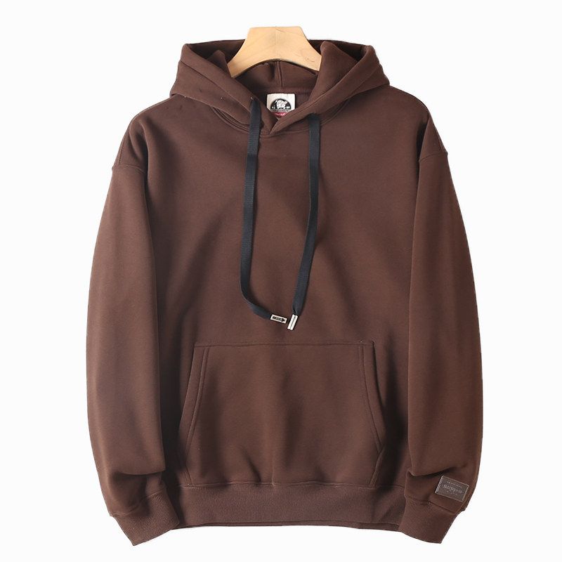 Men's Export Surplus Heavyweight Fleece Hoodie for Autumn and Winter, Fashionable Casual Thickened Fleece Pullover Sweatshirt