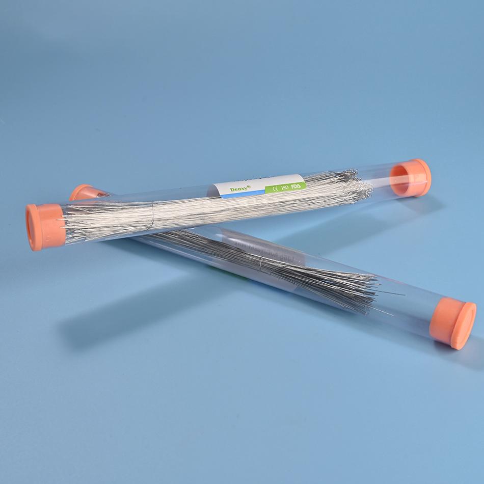 100 Pcs Orthodontics Kobayashi Long Type Dental Metal Orthodontic Wire Preformed Brackets  Ligature Tie Archwire