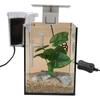 Glass Aquarium Kit LED Clip Light Safe Silent Black Cotton Filtration Free Water Change Small Fish