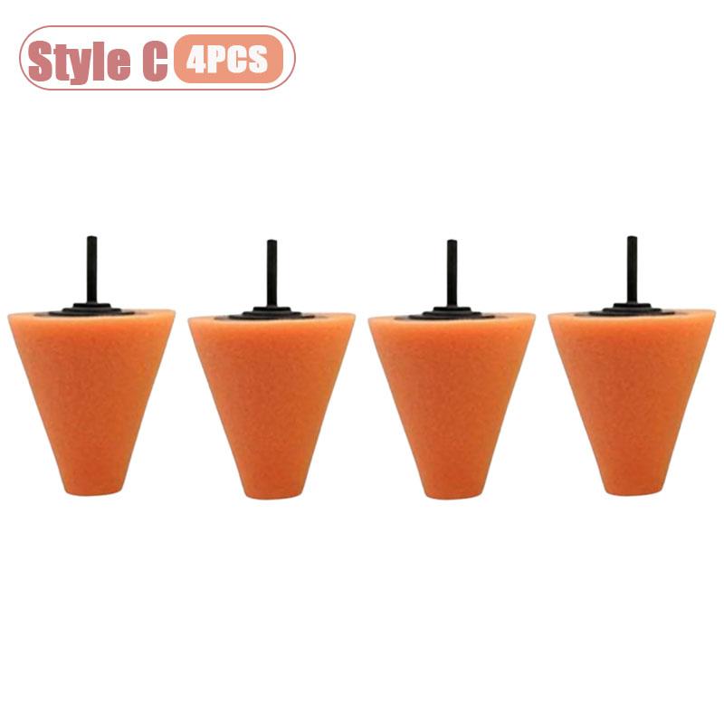 Car Drill Polishing Sponge Pad Kit Hub Polishing Pads Metal Cone Polishing Ball for Rim Cleaning Automotive Detailing Care Tools
