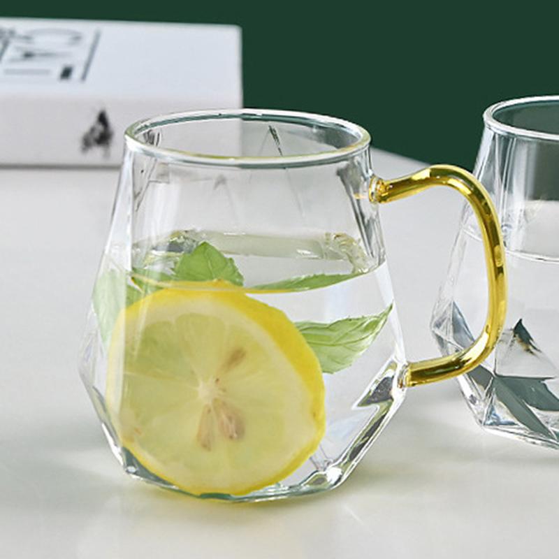 2pcs Coffee Mugs Glass Cup Sets Drinkware Luxury Wedding Gifts Wine Glasses Drinks Glassware Cup for Coffee Tea Juice Water Cups