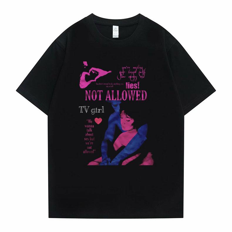 Cults TV Girl One Night Only Graphic Print T-shirt Unisex Vintage Tees Unisex Γυναικείο Casual Oversized T-shirt Unisex Βαμβακερό T-shirt