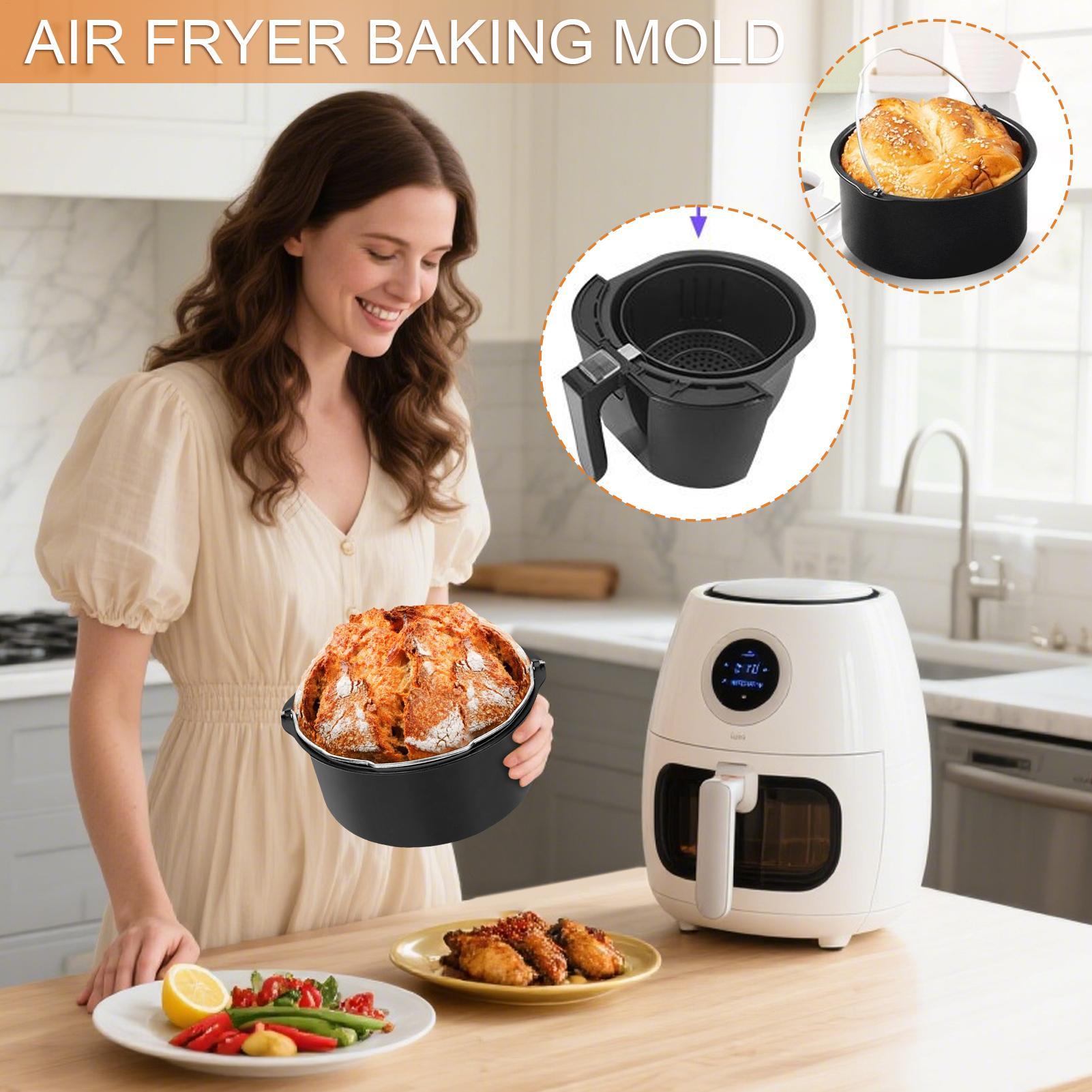 

Форма для торта для аэрофритюрницы, форма для выпечки пиццы, хлеба, для фритюрниц, кухонный гаджет из пищевого материала для приготовления пиццы, хлеба, выпечки, яичных тартов, продуктов CHINA