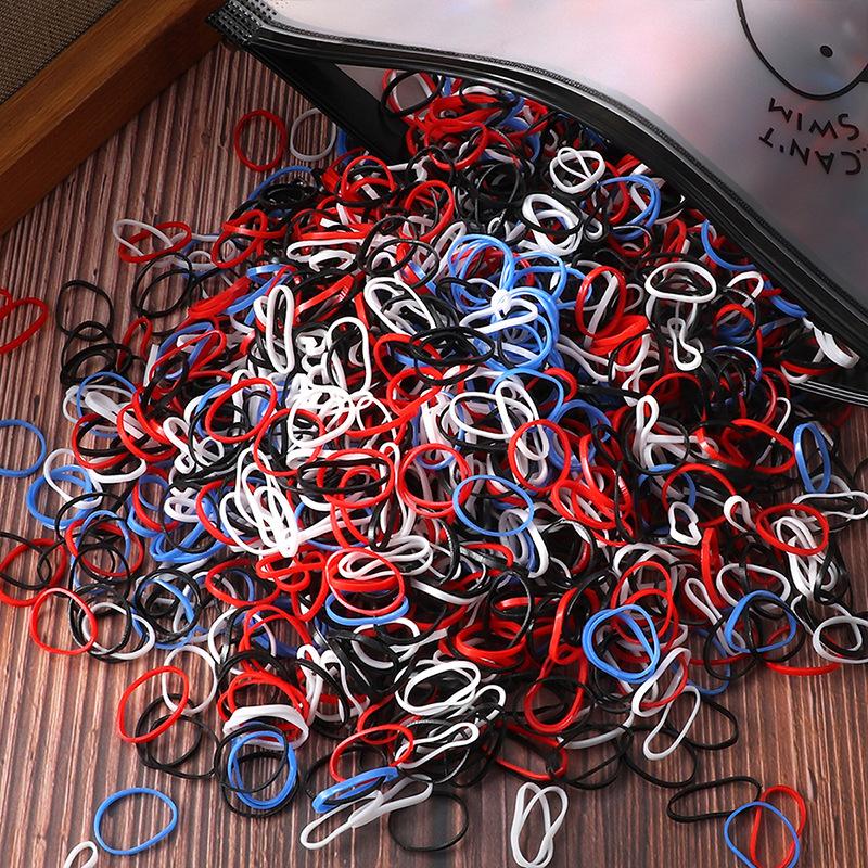 1000 Pcs Colorful Disposable Elastic Hair Ties for Girls – Soft Rubber Ponytail Holders for Kids, Bulk Hair Accessories