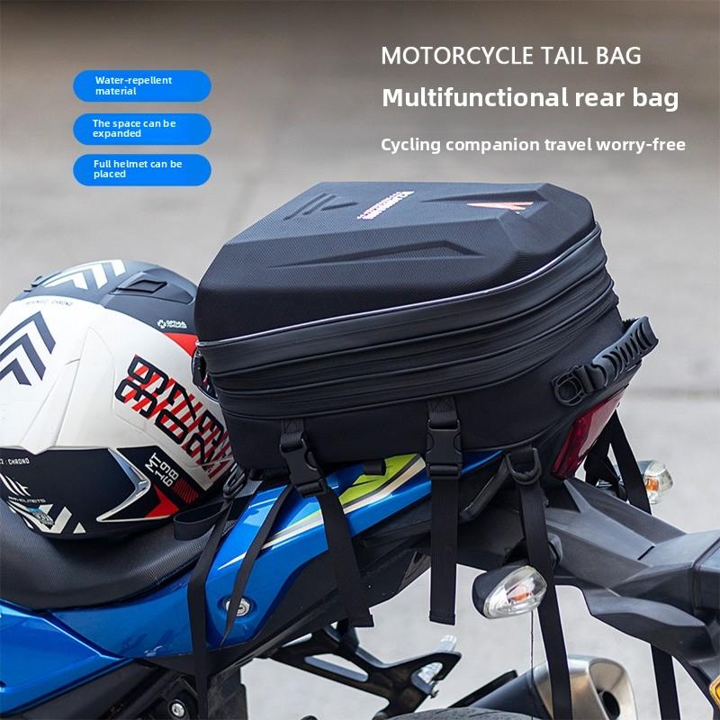 Motorcycle Helmet Bag Tail Bag Multifunctional Rear Motorcycle Seat Bag Waterproof Motorcycle Bag Rider Backpack Luggage Storage