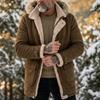 Men's Winter Thickened Fleece Lined Hooded Parka Jacket with Fur Collar S-5XL  New Outdoor Hiking Warm Coat