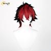 Disponibile Gioco Komano Manato Corto 32m Nero Rosso Colore Misto Cosplay Anime Parrucca Sintetica Resistente al Calore Feste di Halloween Parrucche