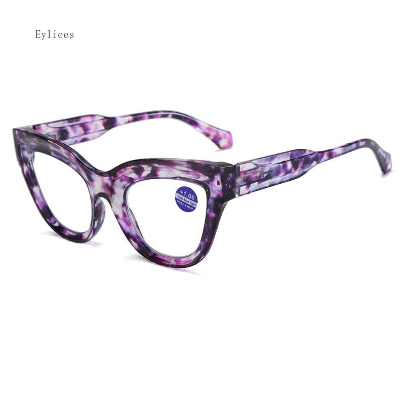 Damen Große Katzenaugen Lesebrille Trendige Modische Übergroße Weitsichtbrille Männer Frauen Blaulichtfilter Plus Dioptrien Brille