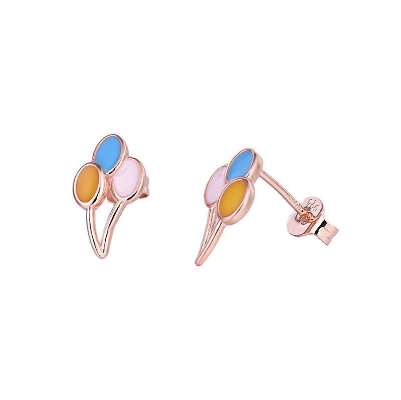 Enamel Drip Earrings Fresh Sweet Temperament Pink Earrings Confession Love Balloon Earrings