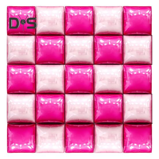 25Pcs Square Foil Metallic Balloons Double Sided Balloon Wall Tunnel Wedding Graduation Backdrop Arch Garland Kit for Birthday Party