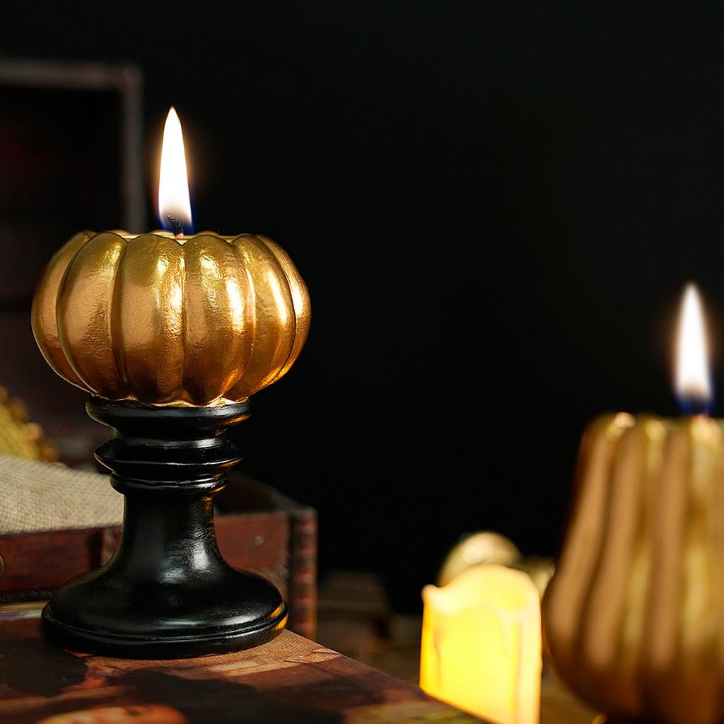 Vintage Pumpkin Candle Holder – Halloween Decor Prop For Scented Candles & Spooky Party