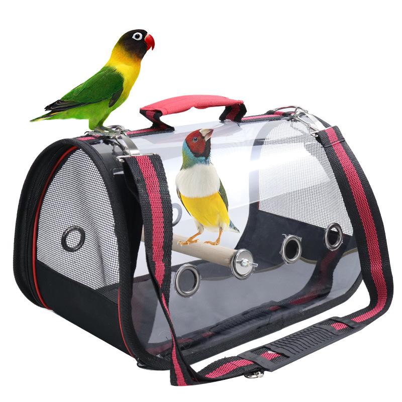 Lightweight Bird Carrier Parrot Travel Bag with Perch for Parakeet Cockatiel Travel Rats Bunny Small Animal Portable Pet Backpac