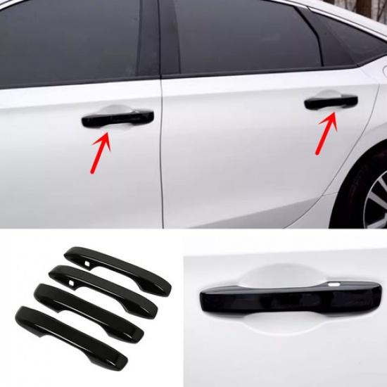 Bright black Side Car Door Handles Cover Trim 4pcs For Honda Civic -2025