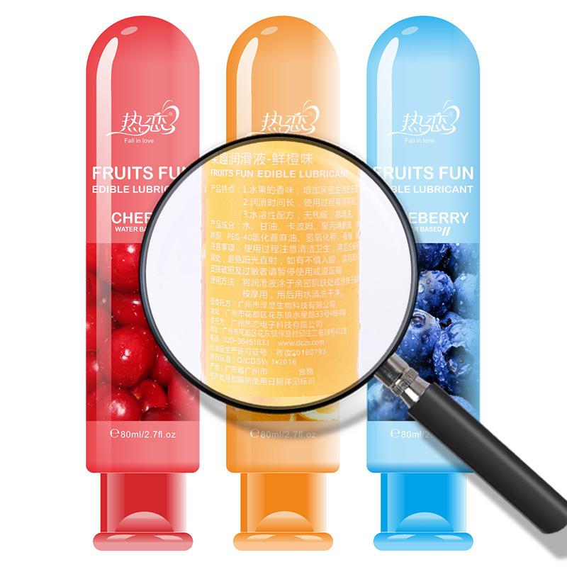 Lubrificante commestibile a base d'acqua aromatizzato alla frutta da 80 ml per gel orale vaginale anale per adulti