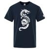 2025 Unisexs Summer Comfortable Tshirt Chinese Dragon Printing Casual Breathable Ordinary Short Sleeve Round Neck Top