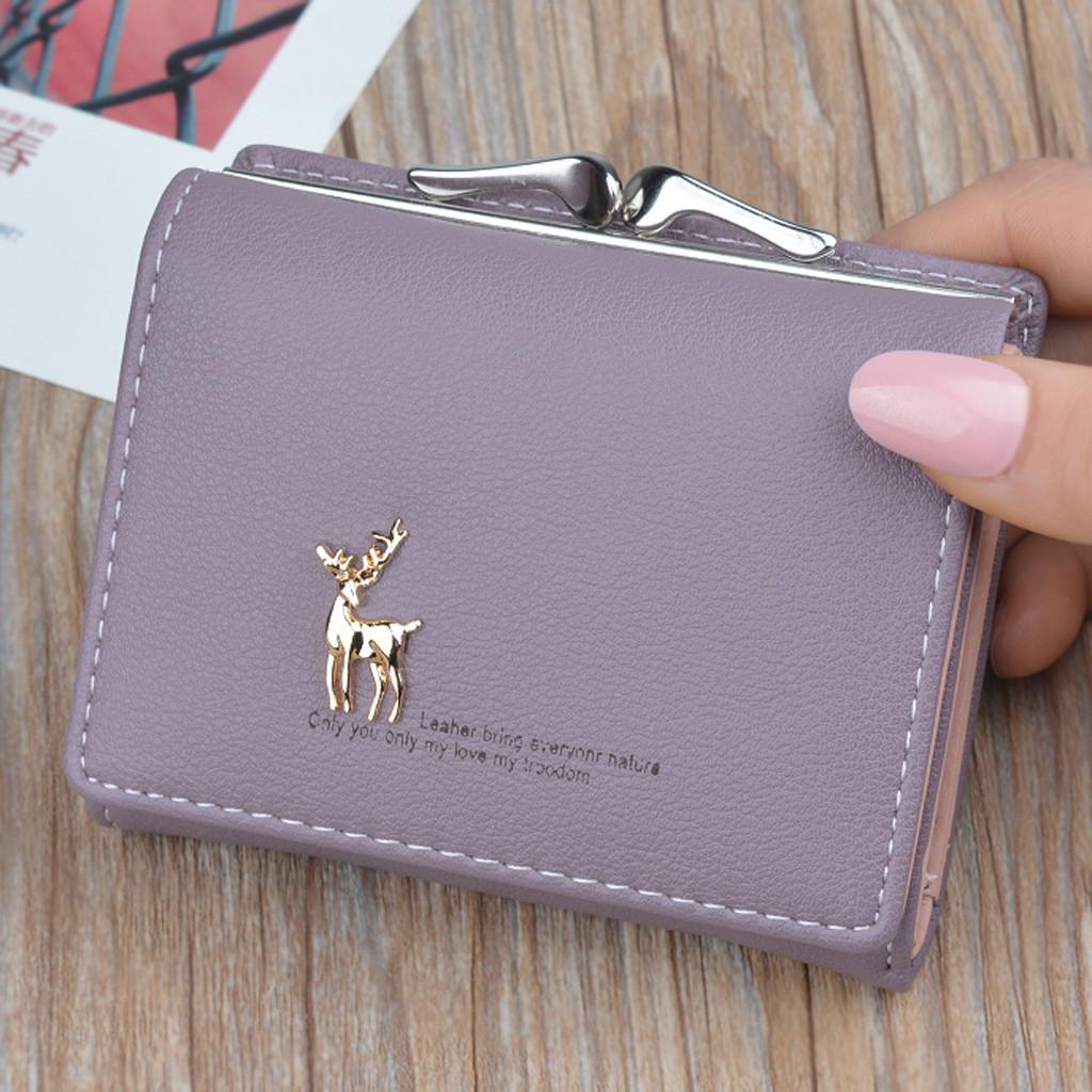 Women Wallets Short  Deerlet  Coin Purse Card Holder Bag
