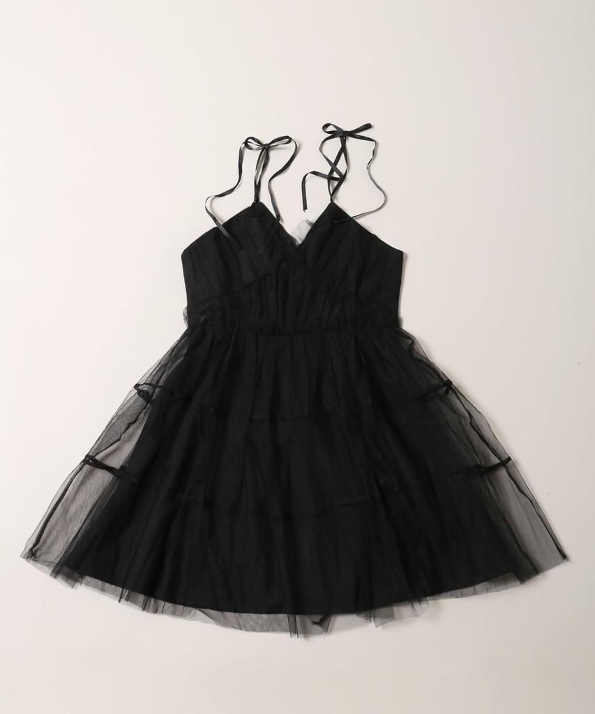 WEGO PHILLY Voluminous Tulle Cami Girly Size Black Dress, Casual, Spring/Summer/Autumn, Women's, F,