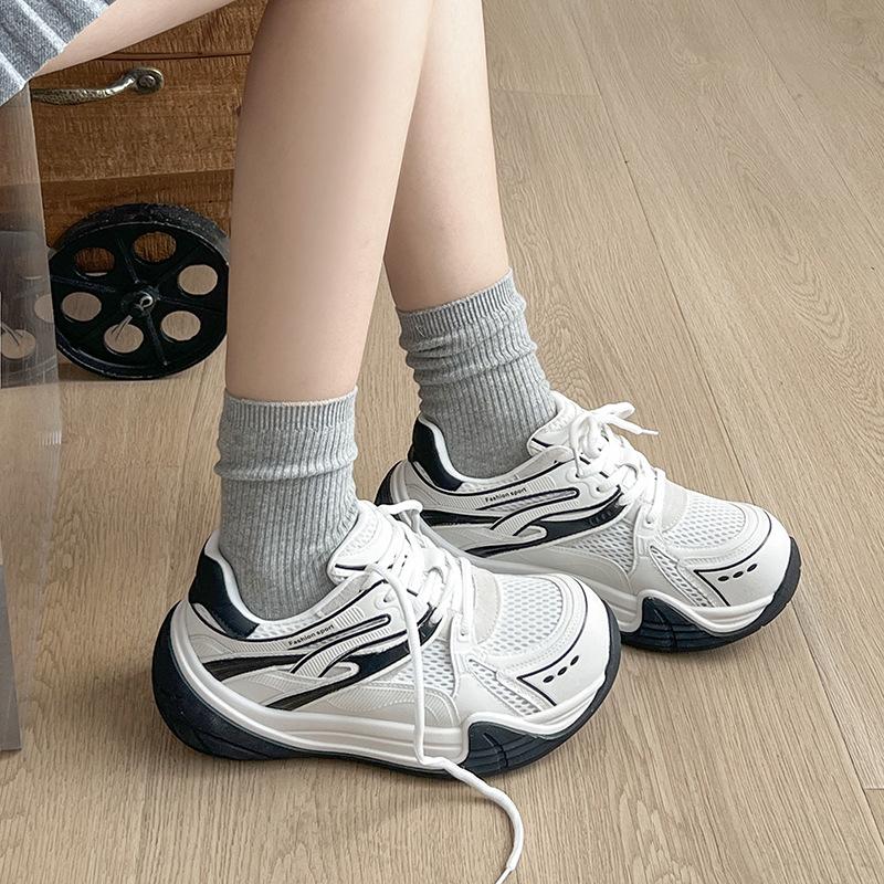 Small Muffin Thick-soled Dad Shoes Women's 2025 Summer Thin Mesh Breathable German Training Shoes Casual Sports Shoes Tide