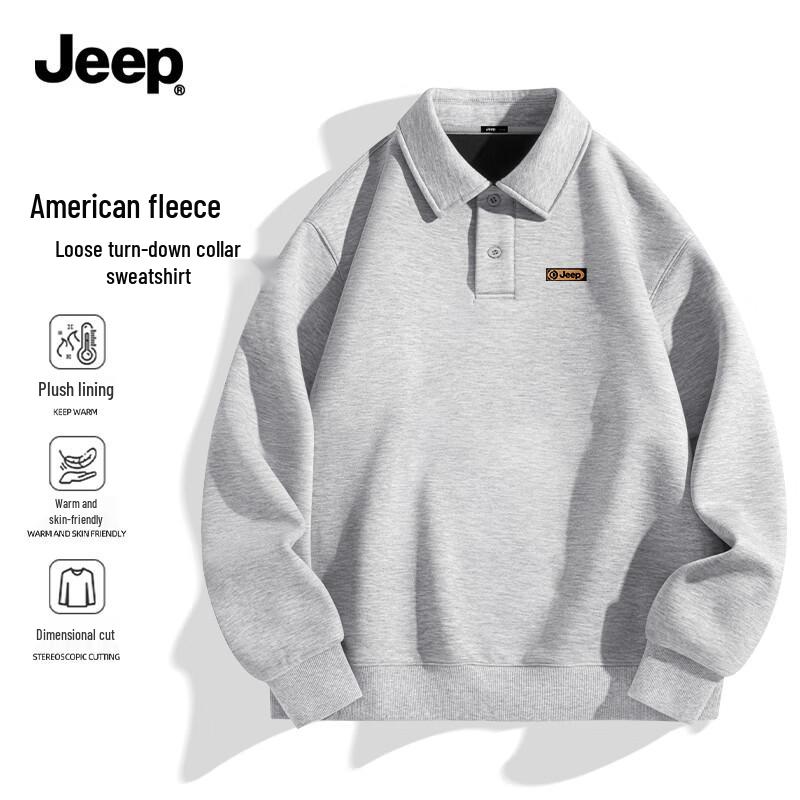 

JEEP Men s Fleece-Lined Polo Collar Sweatshirt 3XL