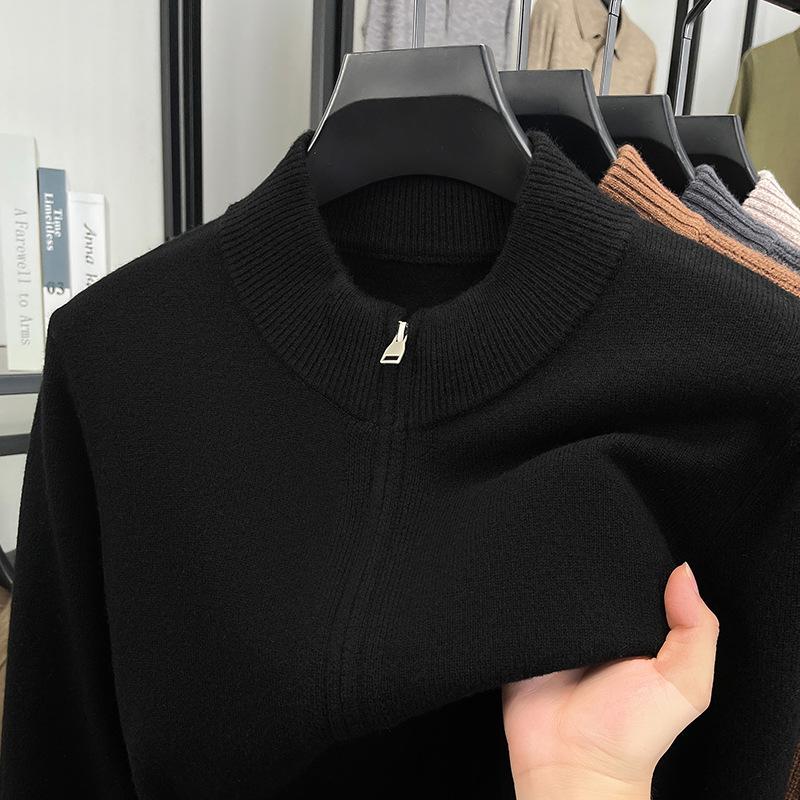 470g Men's Old Money Style Wool Zipper Cardigan Sweater - Thick Warm Knitwear