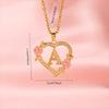 Zierliches Messing Initialen-Halskette Mit Floralem Herz-Ausschnitt Design Verstellbare Kette Leichter Romantik Schmuck