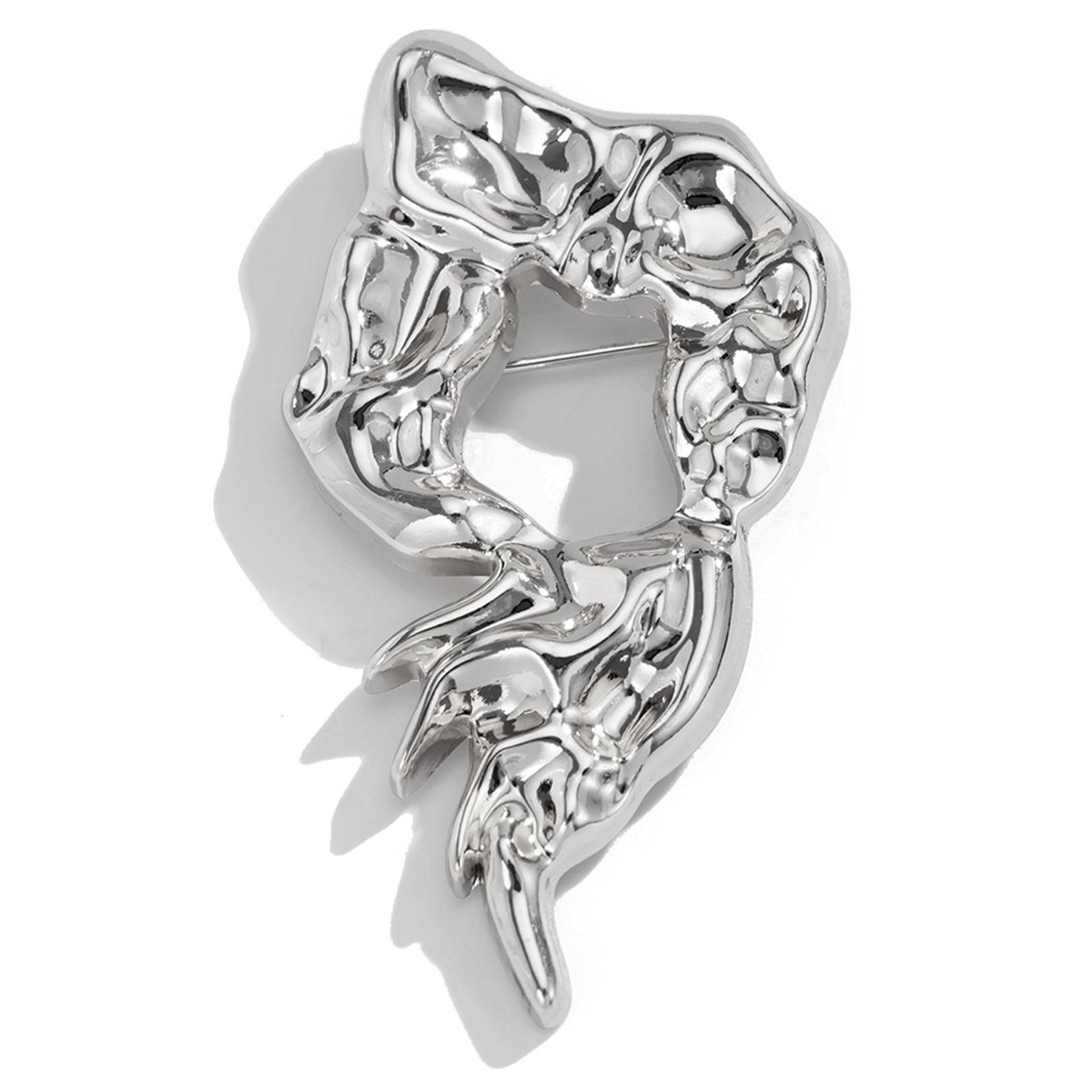 

Модная полая брошь из сплава с золотой или белой отделкой для молодых женщин и деловых профессионалов B