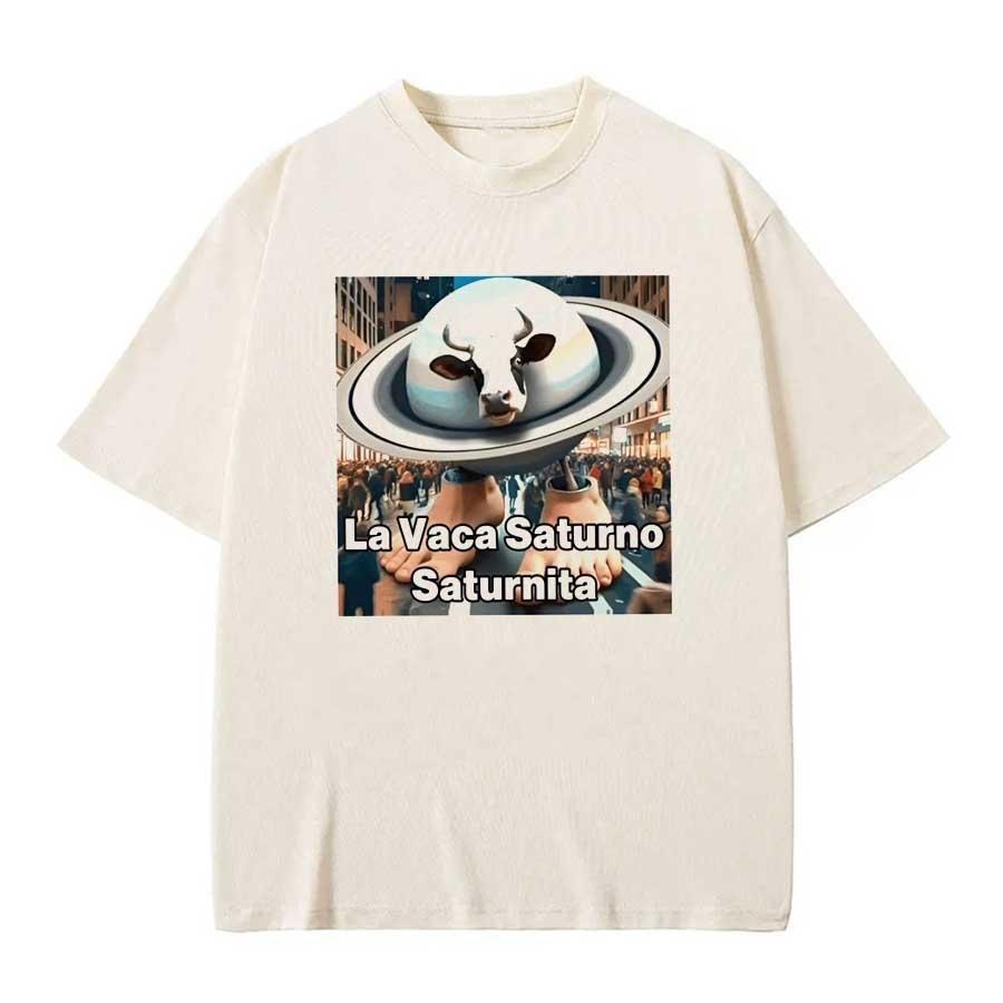 La Vaca Saturno Saturnita T Shirt Funny Italian Brainrot Meme Y2k Tee Tops 100 Cotton Soft Unisex Summer Tshirts hiphop P1013 S