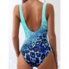 New Sexy Printed Bikini Tie Dye Leopard Print Backless Sports Swimsuit Women's One-piece Bikini Set