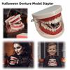 Creative Denture Model Stapler Funny Portable Halloween Prank Props Novelty Mini Halloween Desktop Decoration