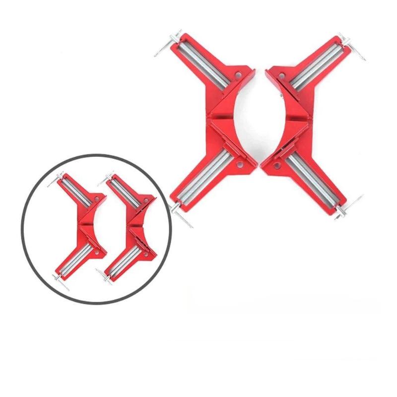 1/4 Pcs Heavy Duty 90 Degree Right Angle Clamps Adjustable Screw For Woodworking Picture Framing Diy