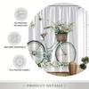 Vintage Bicycle Floral Shower Curtain, Light Turquoise Bike With White Flowers, Polyester, Romantic Bath Decor