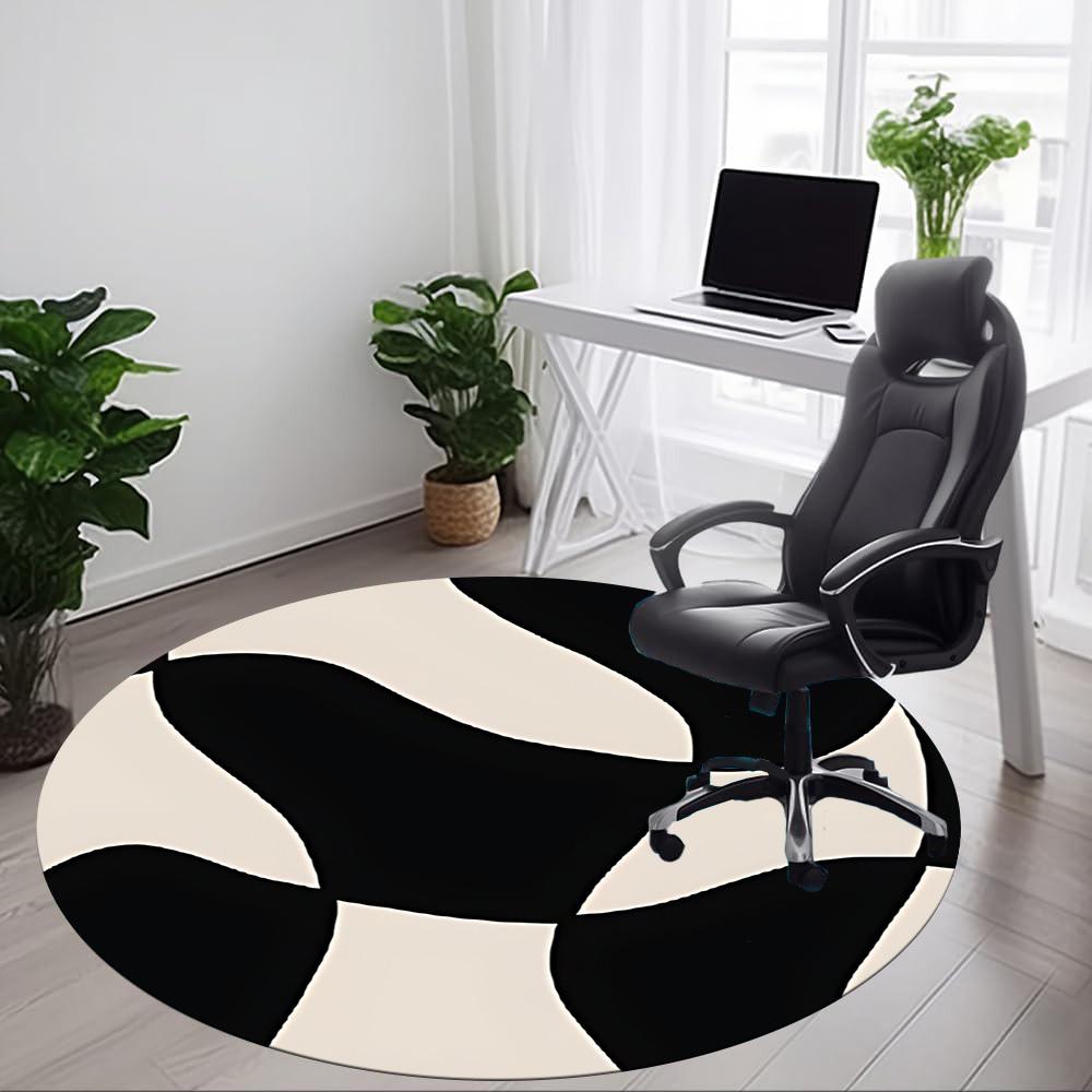 1pc Soccer Ball Office Round Area Rug, Indoor Mat Suitable For Office, Under Office Chairs Bedroom Living Room Home Decor, Room Deco