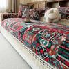 Premium Ethnic Style Sofa Cover Cloth Fixed Anti Slip Straight Row Sofa Cushion One-Piece All Season Universal Retro Classic