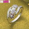 925 Sterling Silver Flower Colorful AAA Zircon Ring Jewelry