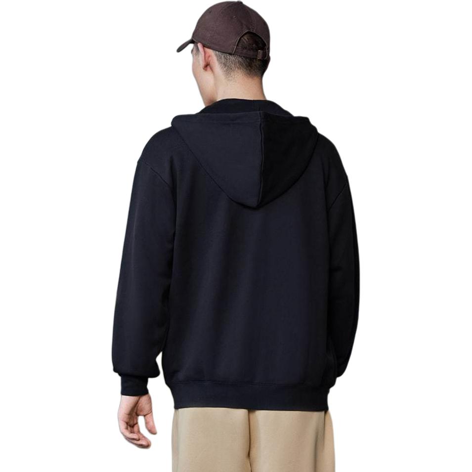 Adidas Hooded Zipper Fleece Thick Sports Casual Jacket Unisex Jacket Black IV7607