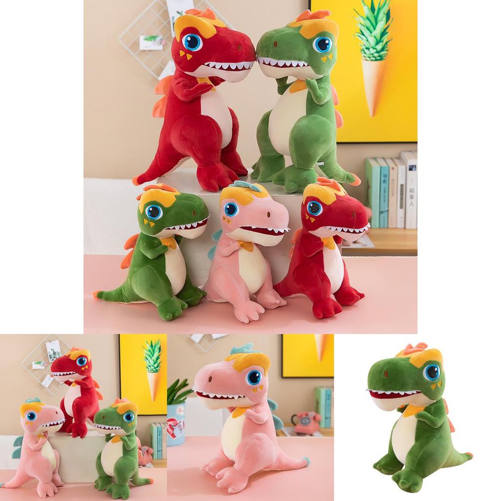 Dinosaur Plush Toy With Multicolor Flames For Kids Play And Comfort