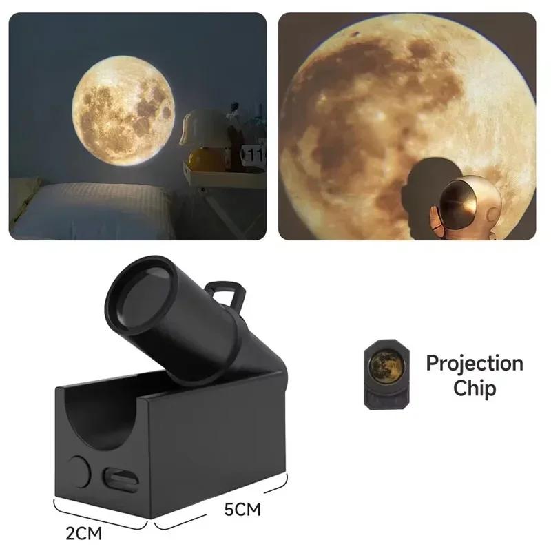 

LED Night Light Moon Projector Atmosphere Lamp Adjustable USB Rechargeable for Home Bedroom Party Room Wall Ceiling Decoration