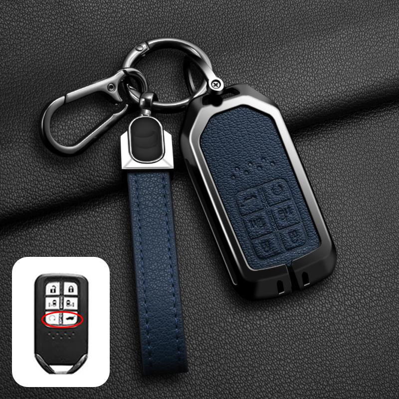 Carcasă Capac Cheie Mașină din Aliaj de Zinc și Piele pentru Honda Civic CRV HRV Accord Pilot Fit Freed Vezel Odyssey 2018 - 2022 Accesorii