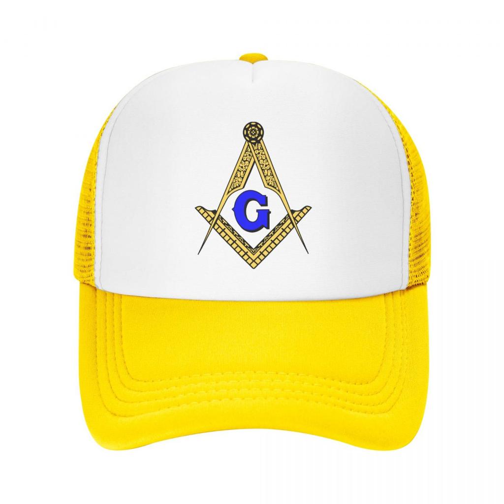 Boné de beisebol de malha simples casual quadrado maçônico ajustável snapback chapéus para mulheres unissex pai caminhoneiro chapéus