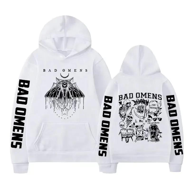 Bad Omens Band Tour American Music Print Hoodie The Death of Peace of Mind Skeleton Graphic Hoodies Rock Gothic Sweatshirts