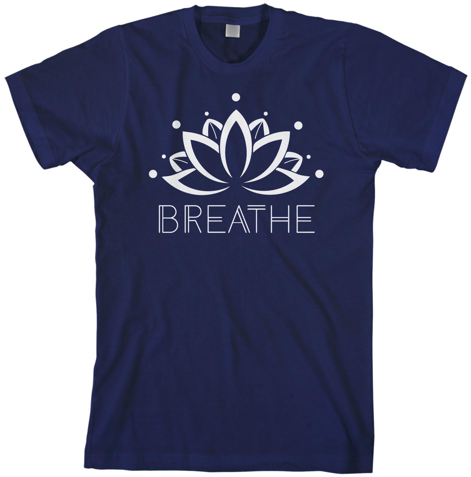 Breathe Lotus Flower Men s T-Shirt Fun Gym Yoga Meditation XXL