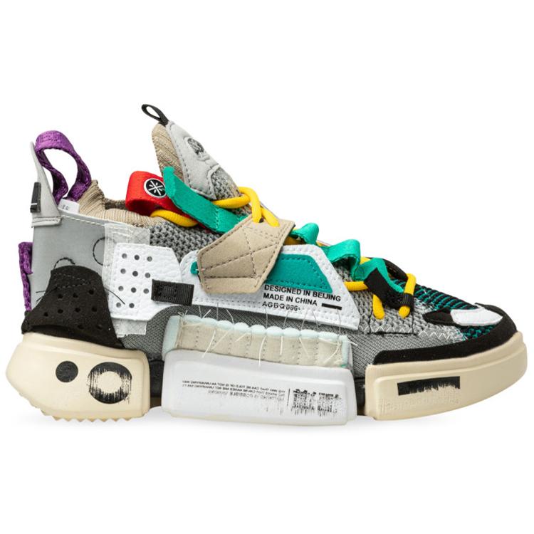 Li Ning Essence 2 Sample For Sale SFS Leather Slip Resistant And Breathable Mid Top Casual Shoes Women's AGBQ066-3