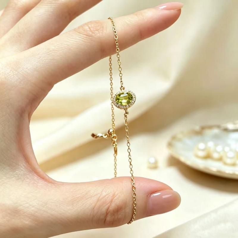 Womens Colorful Gemstone Bracelet Adjustable Oval Gem Jewelry