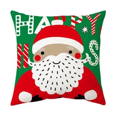 Merry Christmas Cushion Cover 45*45 Cartoons Pillowcase Cotton Linen Sofa Cushions Pillow Cases Pillow Covers