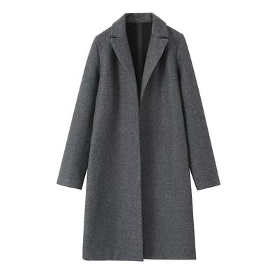 Willshela Women Fashion Solid Open Stitch Long Trench Coats Vintage V-Neck Full Sleeves Female Chic Lady Outfits