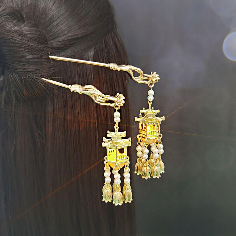 

Pendant Girl Hair Accessories Chinese Style Headwear Ancient Style Hairpin Hanfu Hair Sticks D Yellow light