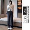 European Cotton Lint Wide-leg Pants Women's Spring and Autumn New High-waisted Straight-leg Pants Loose and Thin Casual Yamamoto Pants