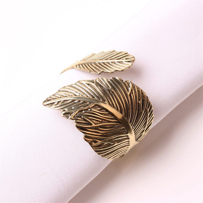 Retaining Cookie Napkin Circle Napkin Ring Serviette Golden Leaves